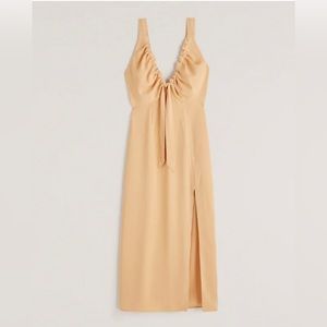 Abercrombie & Finch Cinched Neck Slip Midi Dress